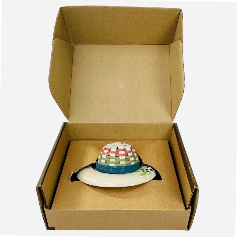 Longaberger MINIATURE SPRING BONNET Collectors Club‎ Basket & Base with Box 2013